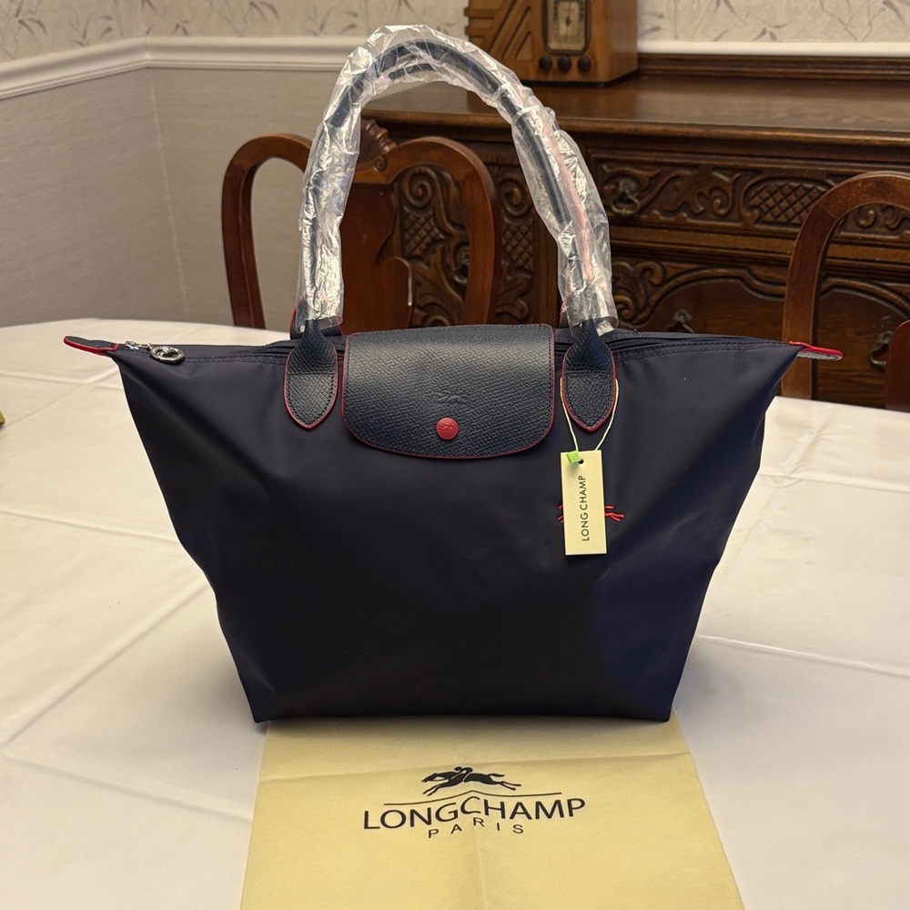 NWT Dark Blue Tote with Red Accents